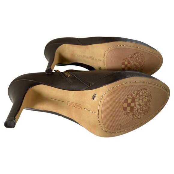 Vince Camuto Elvin Dark Roast Brown Leather Ankle Booties Size 9.5M New w/ Box - Picture 4 of 6